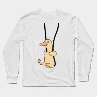 contemplative ducky on a swing | duck on swing Long Sleeve T-Shirt